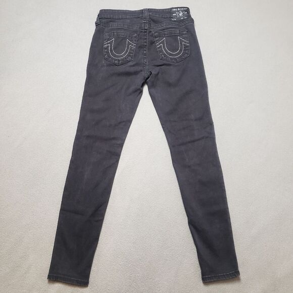 True Religion Halle Mid Rise Super skinny black jeans Size 28 - Picture 2 of 13